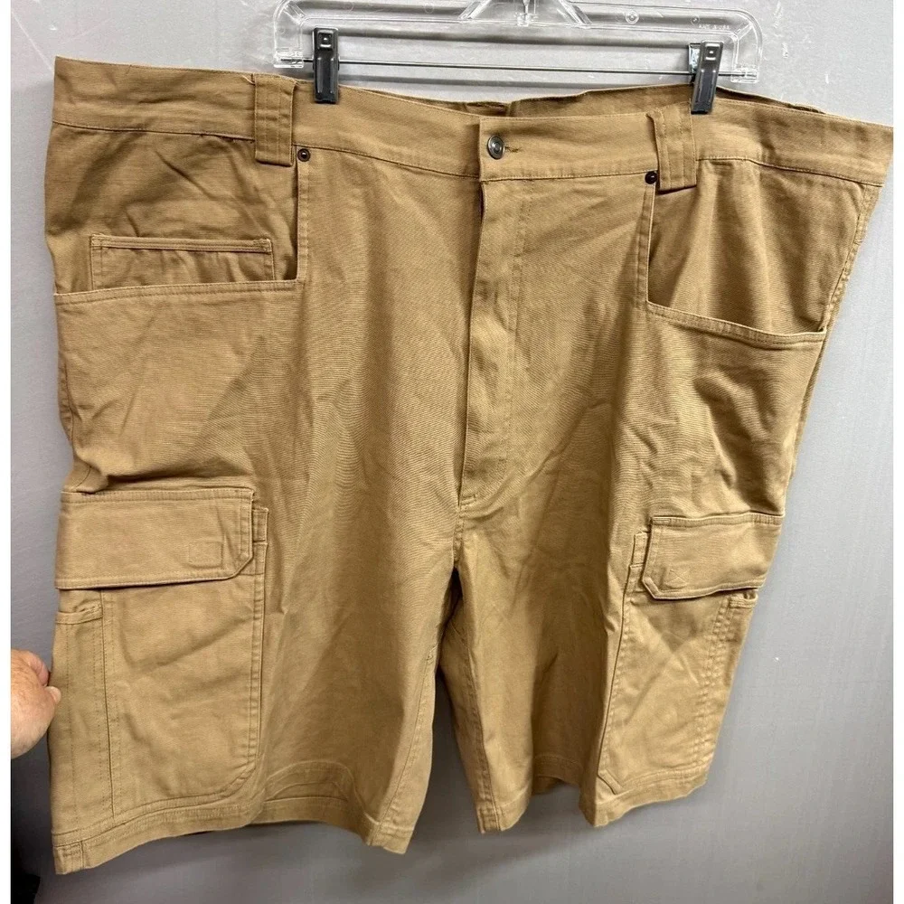 Lincoln Outfitters Cargo Shorts Mens 48 Khaki Stretch Cotton Utility Pockets